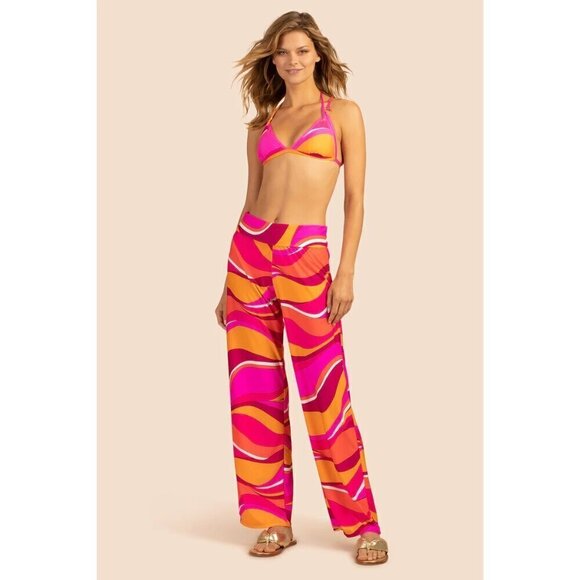 💕TRINA TURK💕 Vivid Vista Swim Pant ~ Multi-Color Retro Print Small S NWT - Picture 5 of 12